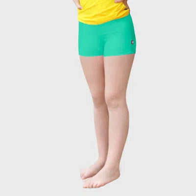 City Threads Kids'  Girls Upf 50+ Printed Swim Boy Shorts In Green