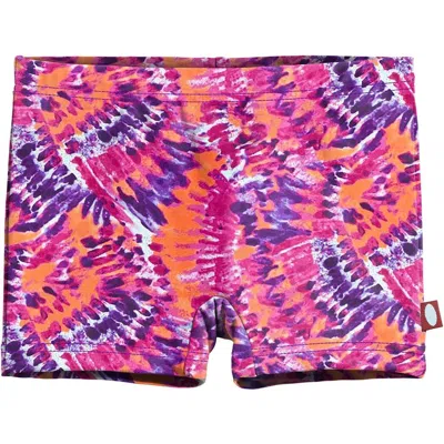 City Threads Kids'  Girls Upf 50+ Printed Swim Boy Shorts In Multi