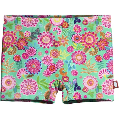 City Threads Kids'  Girls Upf 50+ Printed Swim Boy Shorts In Multi