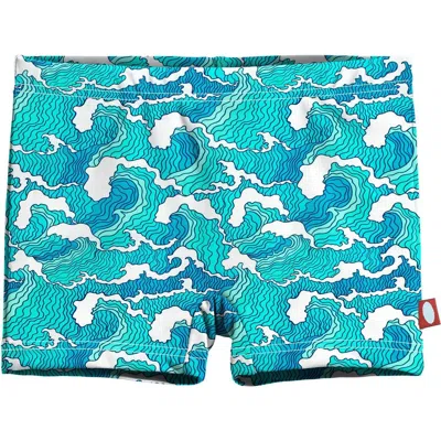 City Threads Kids'  Girls Upf 50+ Printed Swim Boy Shorts In Multi