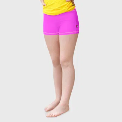 City Threads Kids'  Girls Upf 50+ Printed Swim Boy Shorts In Purple