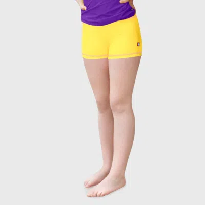 City Threads Kids'  Girls Upf 50+ Printed Swim Boy Shorts In Yellow