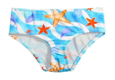 City Threads Kids'  Girls Upf 50+ Printed Swim Briefs In Blue