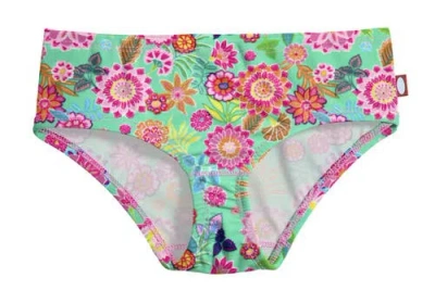 City Threads Kids'  Girls Upf 50+ Printed Swim Briefs In Green