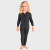 City Threads Kids' Soft & Cozy Thermal One-piece Union Christmas Outfit Suit In Black