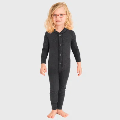 City Threads Kids' Soft & Cozy Thermal One-piece Union Christmas Outfit Suit In Black