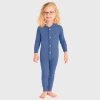 City Threads Kids' Soft & Cozy Thermal One-piece Union Christmas Outfit Suit In Blue