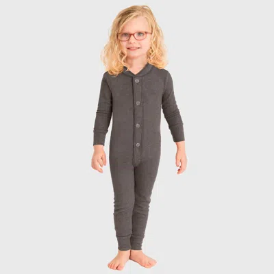 City Threads Kids' Soft & Cozy Thermal One-piece Union Christmas Outfit Suit In Gray