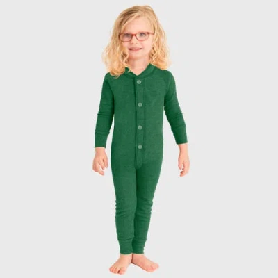 City Threads Babies'  Kids' Soft & Cozy Thermal One-piece Union Christmas Outfit Suit In Green
