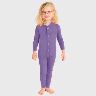 City Threads Kids' Soft & Cozy Thermal One-piece Union Christmas Outfit Suit In Purple
