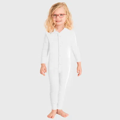 City Threads Kids' Soft & Cozy Thermal One-piece Union Christmas Outfit Suit In White