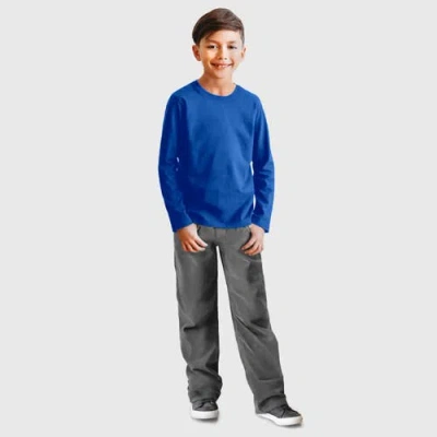 City Threads Kids'  Long Sleeve Soft Cotton Jersey T-shirt In Blue