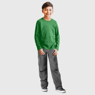 City Threads Kids'  Long Sleeve Soft Cotton Jersey T-shirt In Green