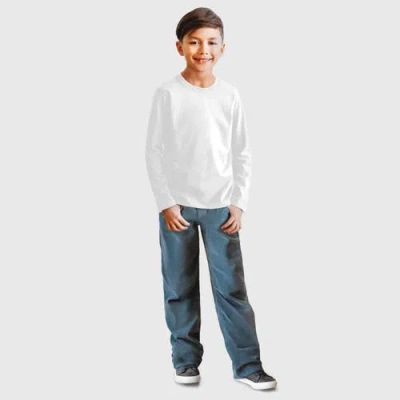 City Threads Kids'  Long Sleeve Soft Cotton Jersey T-shirt In White