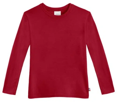 City Threads Babies'  Long Sleeve Soft Cotton Jersey T-shirt In Burgundy