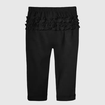 City Threads Babies'  Ruffle Butt Soft Cotton Leggings In Black