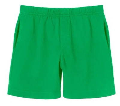 City Threads Kids'  Soft Cotton Above-knee Side Pocket Shorts In Green