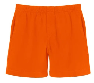 City Threads Kids'  Soft Cotton Above-knee Side Pocket Shorts In Orange