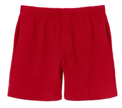 City Threads Babies'  Soft Cotton Above-knee Side Pocket Shorts In Red
