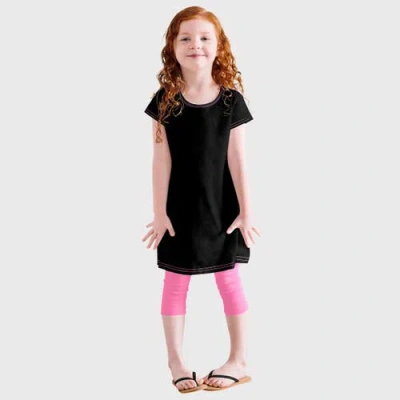 City Threads Kids'  Soft Knit Jersey Cap Sleeve Dress In Black