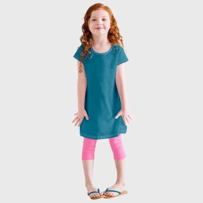 City Threads Kids'  Soft Knit Jersey Cap Sleeve Dress In Blue
