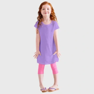 City Threads Kids'  Soft Knit Jersey Cap Sleeve Dress In Purple