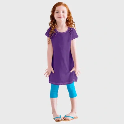 City Threads Kids'  Soft Knit Jersey Cap Sleeve Dress In Purple