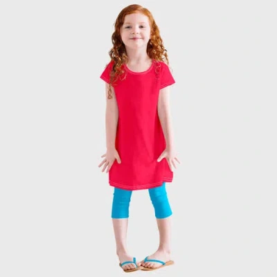 City Threads Kids'  Soft Knit Jersey Cap Sleeve Dress In Red