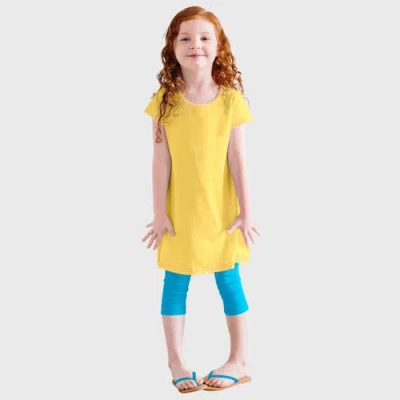 City Threads Kids'  Soft Knit Jersey Cap Sleeve Dress In Yellow