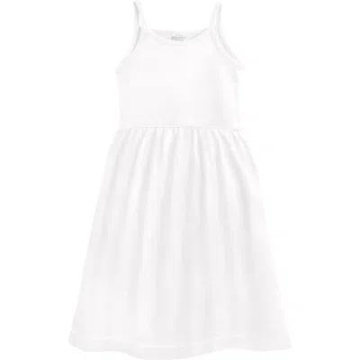 City Threads Kids'  Soft Organic Cotton Empire Camisole Sundress In White