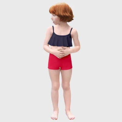 City Threads Kids'  Upf 50+ Flounce Bikini Top In Blue