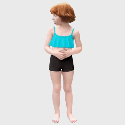 City Threads Kids'  Upf 50+ Flounce Bikini Top In Blue