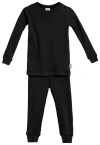 City Threads Usa-made Kids'  Boys And Girls Soft Organic Cotton Pajama Set In Black