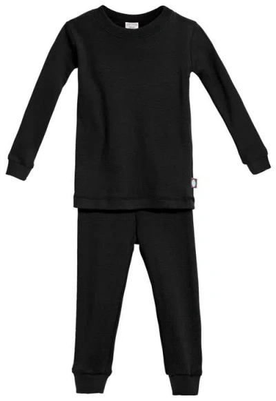 City Threads Usa-made Kids'  Boys And Girls Soft Organic Cotton Pajama Set In Black