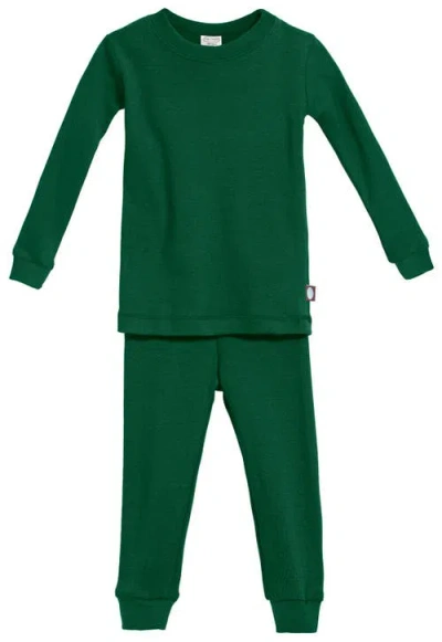 City Threads Usa-made Kids'  Boys And Girls Soft Organic Cotton Pajama Set In Green