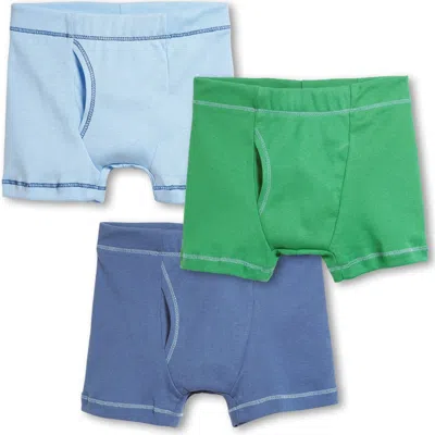 City Threads Usa-made Kids'  Boys Soft Cotton Boxer Briefs 3-pack In Blue