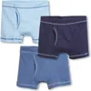 City Threads Usa-made Kids'  Boys Soft Cotton Boxer Briefs 3-pack In Blue