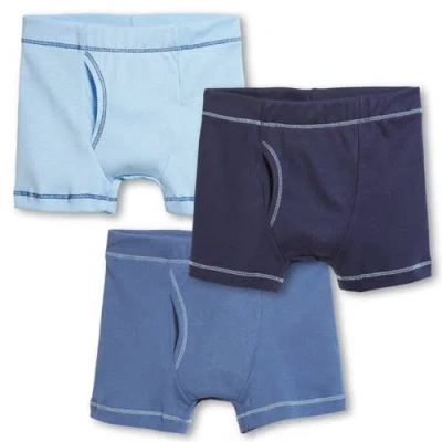 City Threads Usa-made Babies'  Boys Soft Cotton Boxer Briefs 3-pack In Blue
