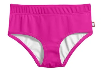 City Threads Usa-made Kids'  Extra-coverage Lined Upf 50+ Swim Briefs In Pink