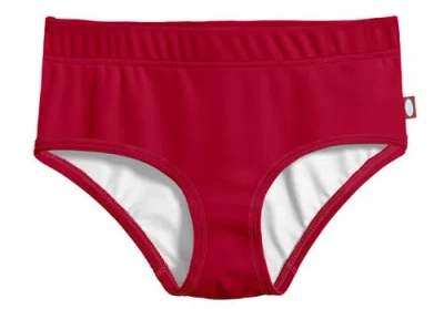 City Threads Usa-made Kids'  Extra-coverage Lined Upf 50+ Swim Briefs In Red