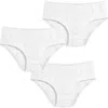 City Threads Usa-made Girls Soft Cotton Brief 3-pack In Gray