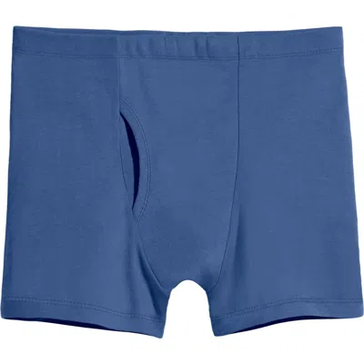 City Threads Usa-made Organic Soft Cotton Boxer Briefs In Blue