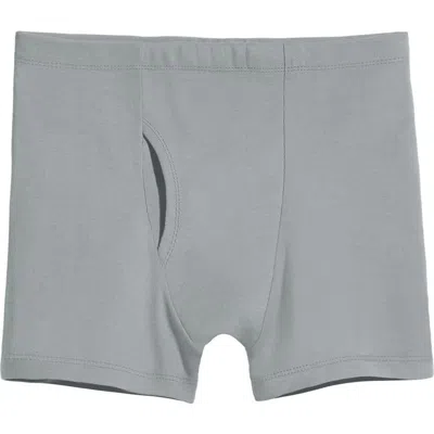 City Threads Usa-made Organic Soft Cotton Boxer Briefs In Gray