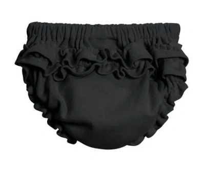 City Threads Usa-made Babies'  Soft Cotton Ruffle Diaper Cover In Black