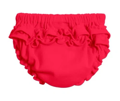 City Threads Usa-made Babies'  Soft Cotton Ruffle Diaper Cover In Red