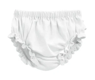 City Threads Usa-made Babies'  Soft Cotton Ruffle Diaper Cover In White