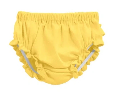 City Threads Usa-made Babies'  Soft Cotton Ruffle Diaper Cover In Yellow