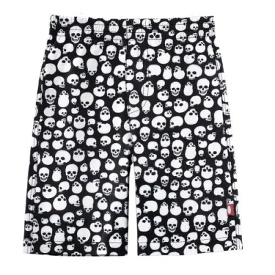 City Threads Usa-made Kids'  Soft Stretch Upf 50+ Recycled Polyester Below-the-knee Printed Swim Board Shor In Black