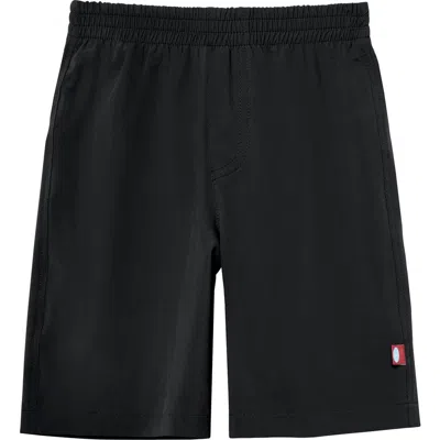 City Threads Usa-made Soft Stretch Upf 50+ Recycled Polyester Below-the-knee Printed Swim Board Shor In Black