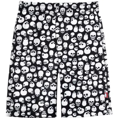 City Threads Usa-made Babies'  Soft Stretch Upf 50+ Recycled Polyester Below-the-knee Printed Swim Board Shor In Black